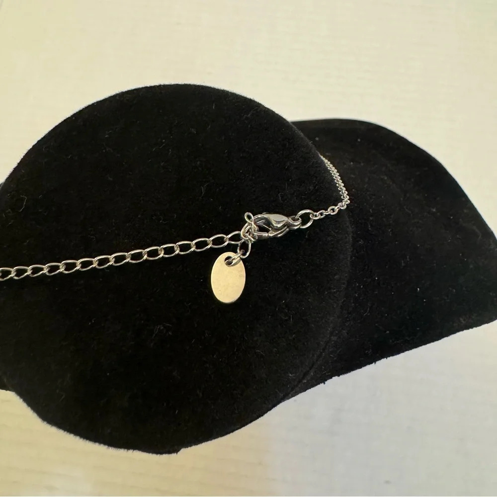 Plunder Design Fashion Trendy Jewelry Yvette Silver Black Druzy Pendant Necklace - Picture 3 of 5